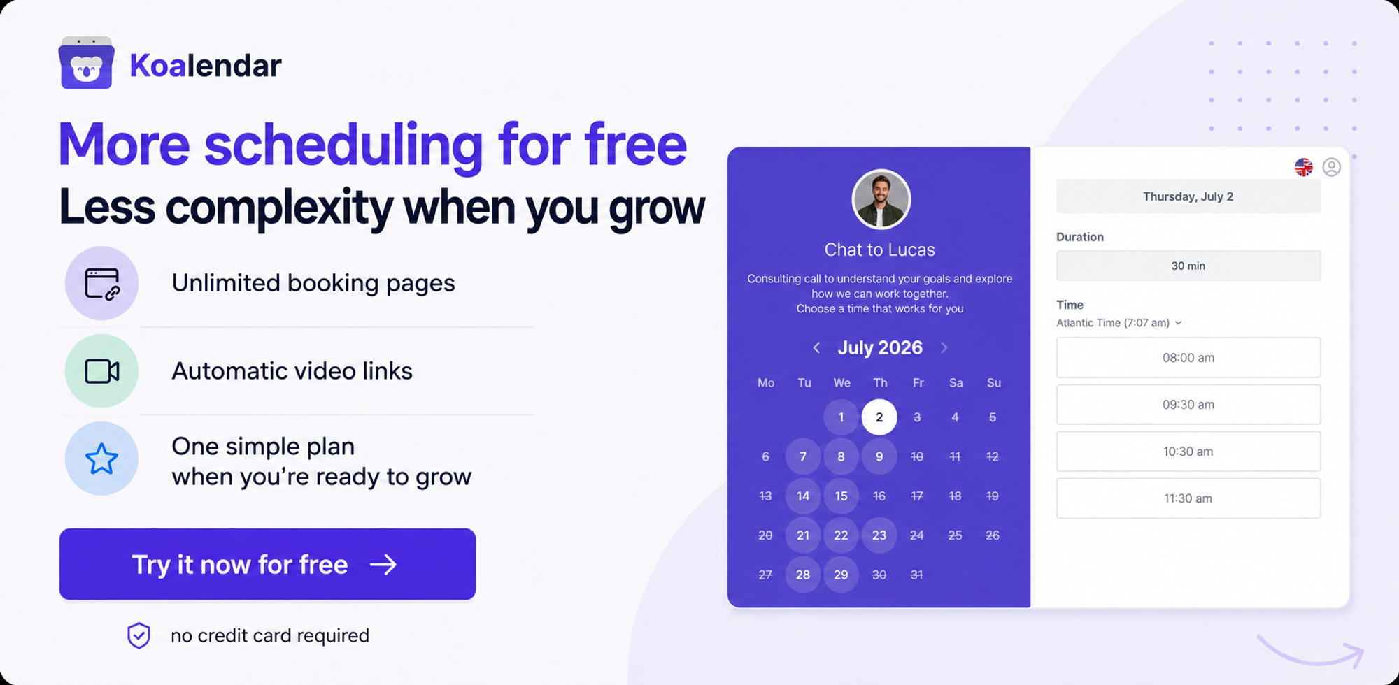 koalendar tool for scheduling for free like zoom scheduler