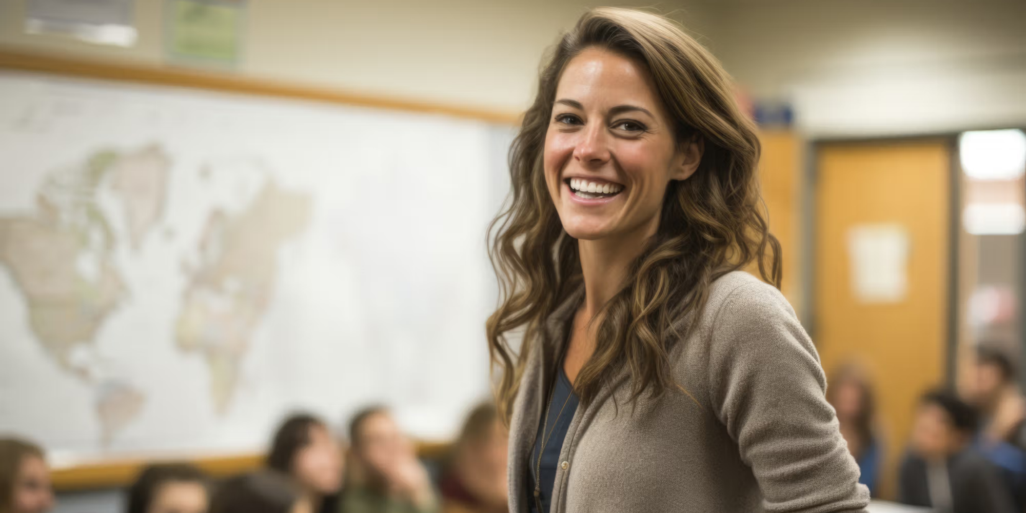 Productive and happy teacher