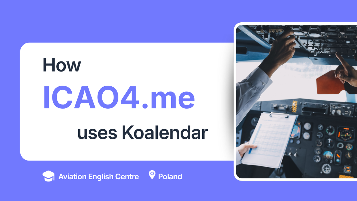Koalendar for smooth training scheduling for pilots