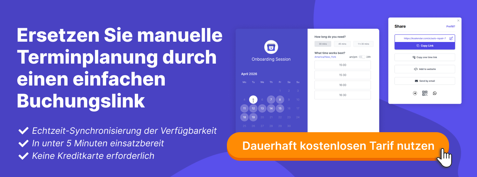 Koalendar – der beste automatisierte Buchungs-Workflow