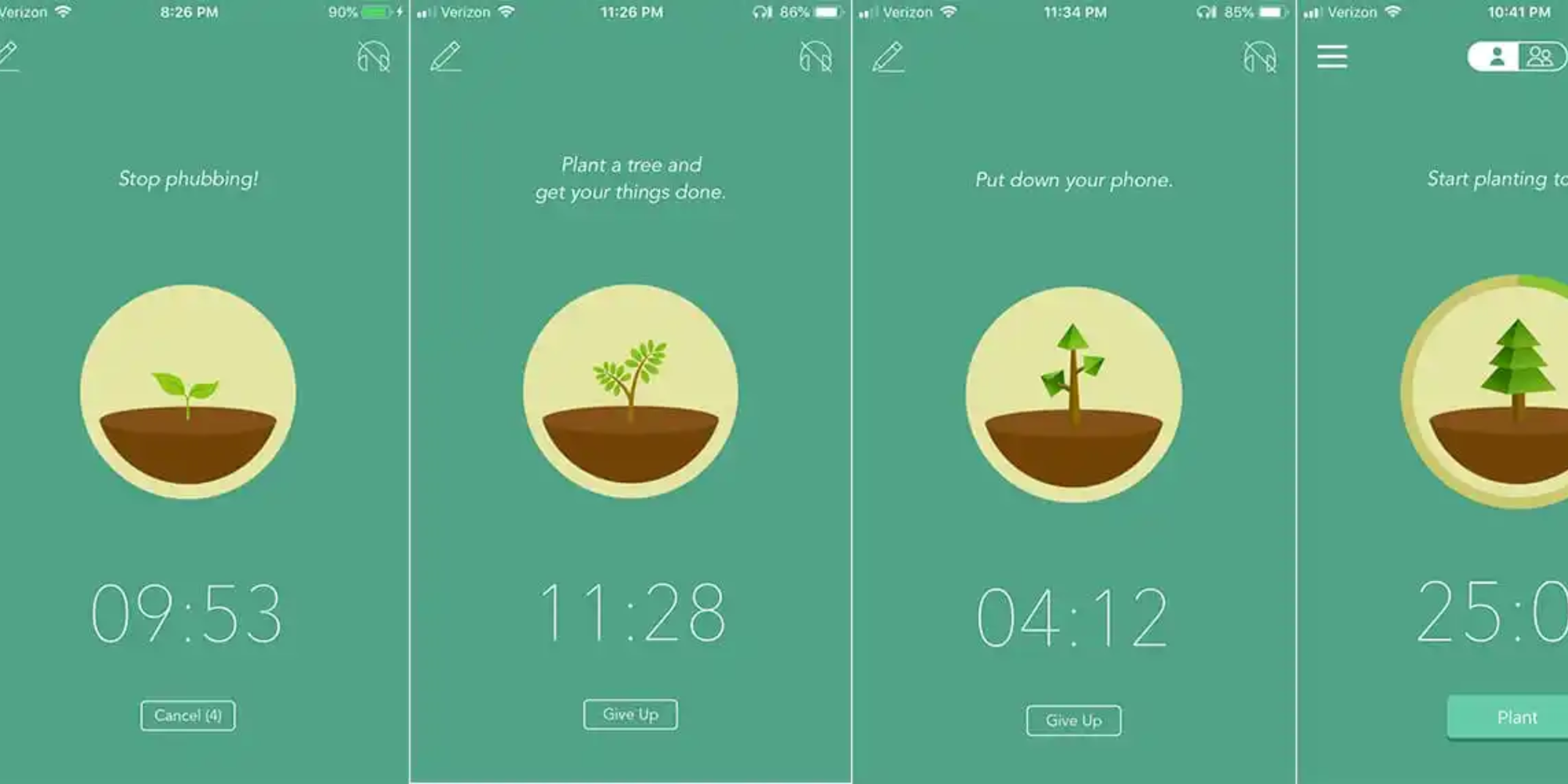 Forest focus timer screens growing a tree—top time management apps to save time and improve work-life balance