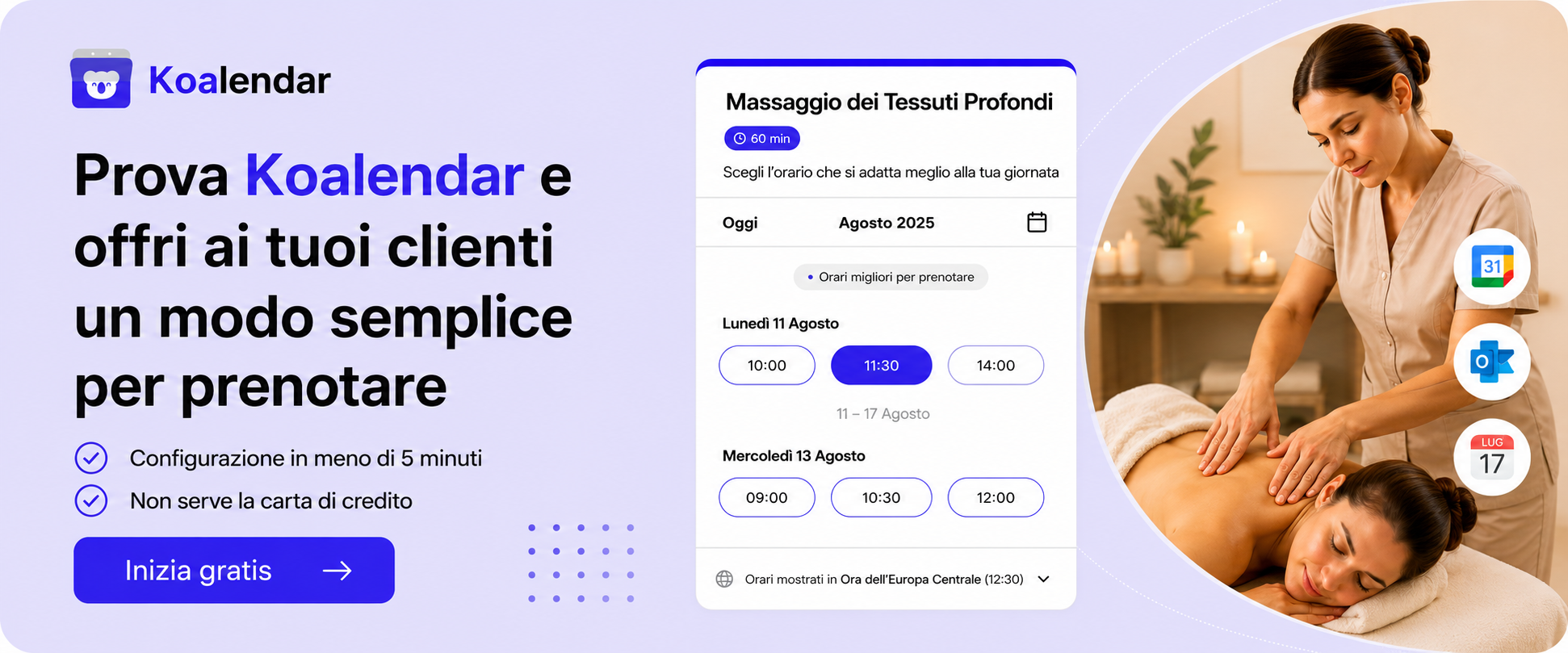 Affidati a Koalendar, la migliore app di pianificazione per massaggiatori