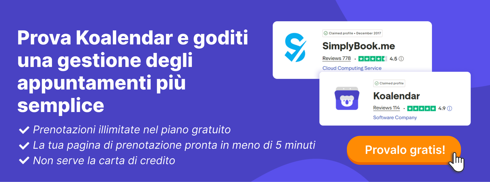 Koalendar è un'alternativa più semplice a Simplybookme per la pianificazione degli appuntamenti