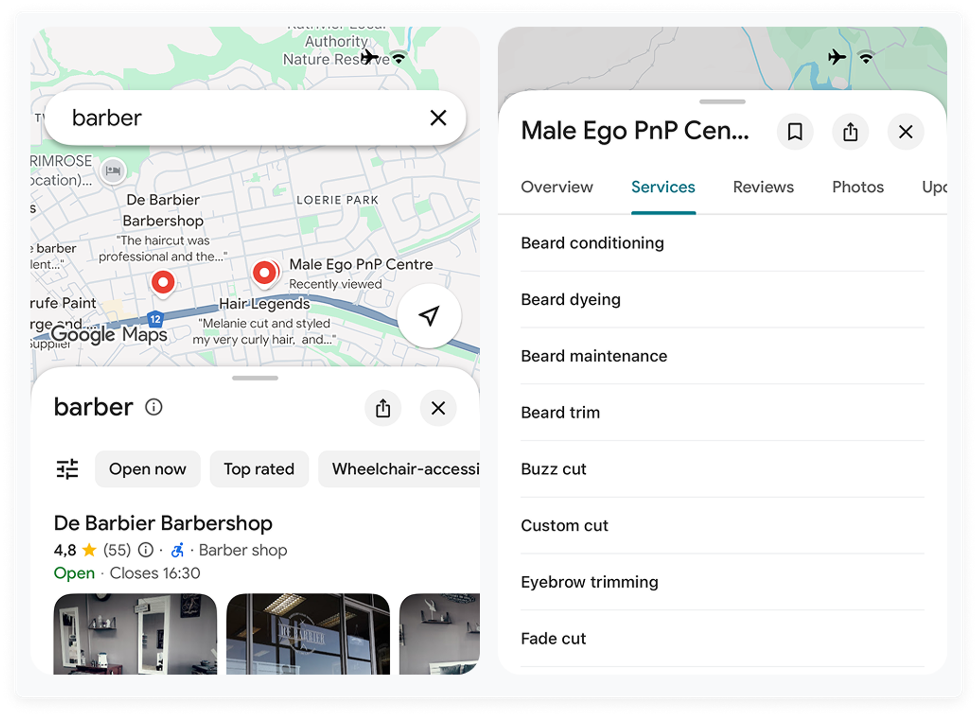 build build barber shop clientele on google maps