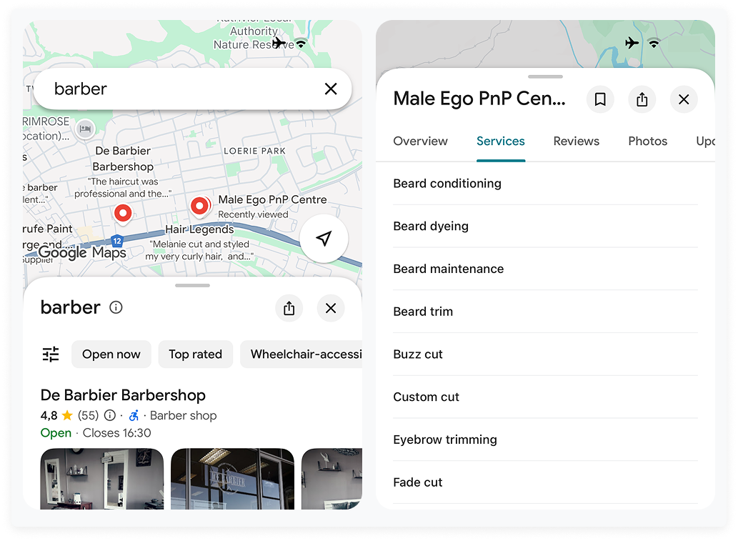 build build barber shop clientele on google maps