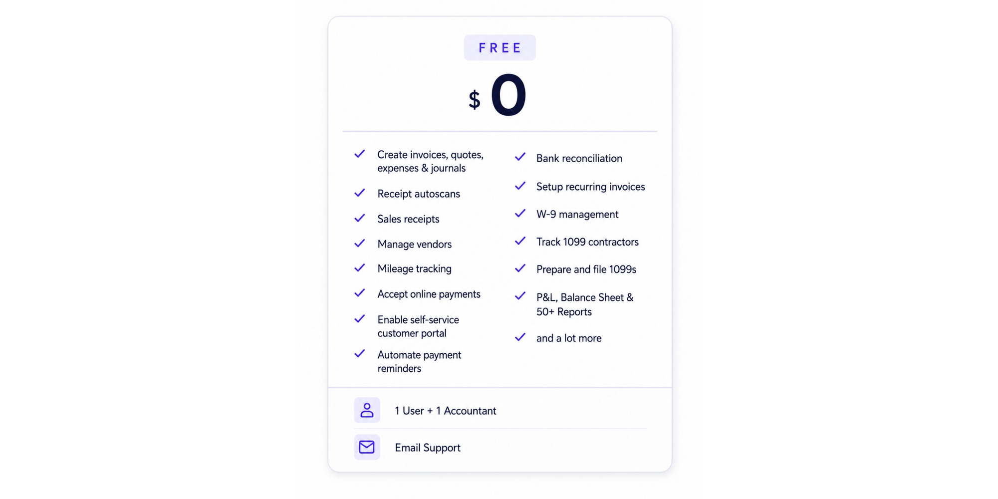 zoho books free plan screenshot
