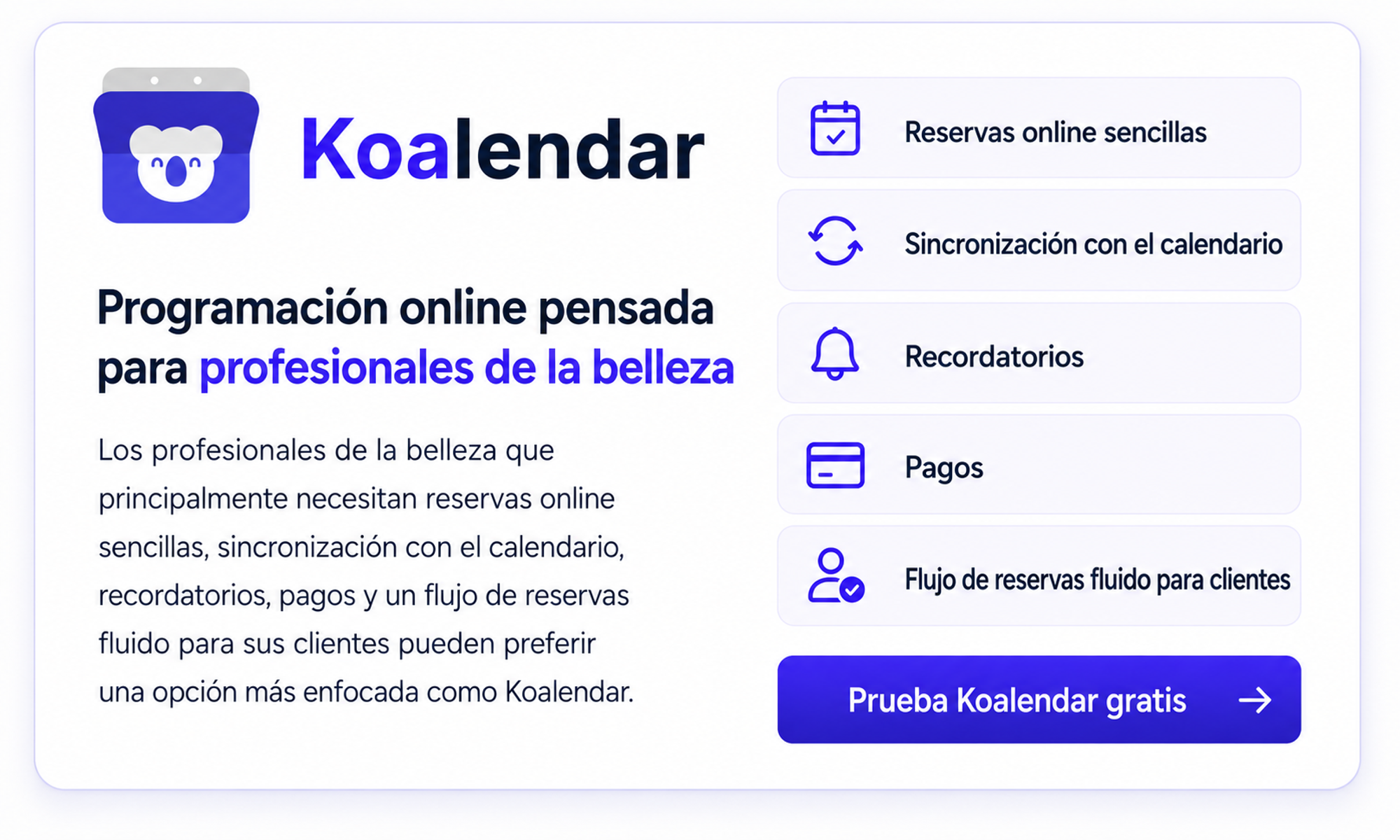 KOalendar plataforma mas sencilla para reservar uñas