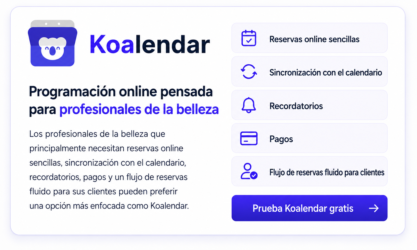 KOalendar plataforma mas sencilla para reservar uñas