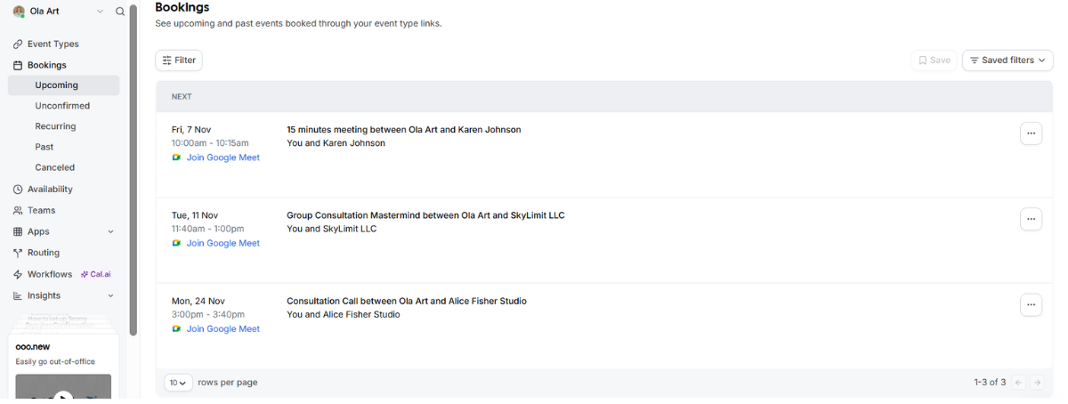 Calendly alternative Cal.com interface screenshot