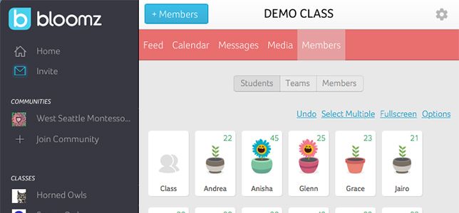 Bloomz features to improve parent-teacher communication