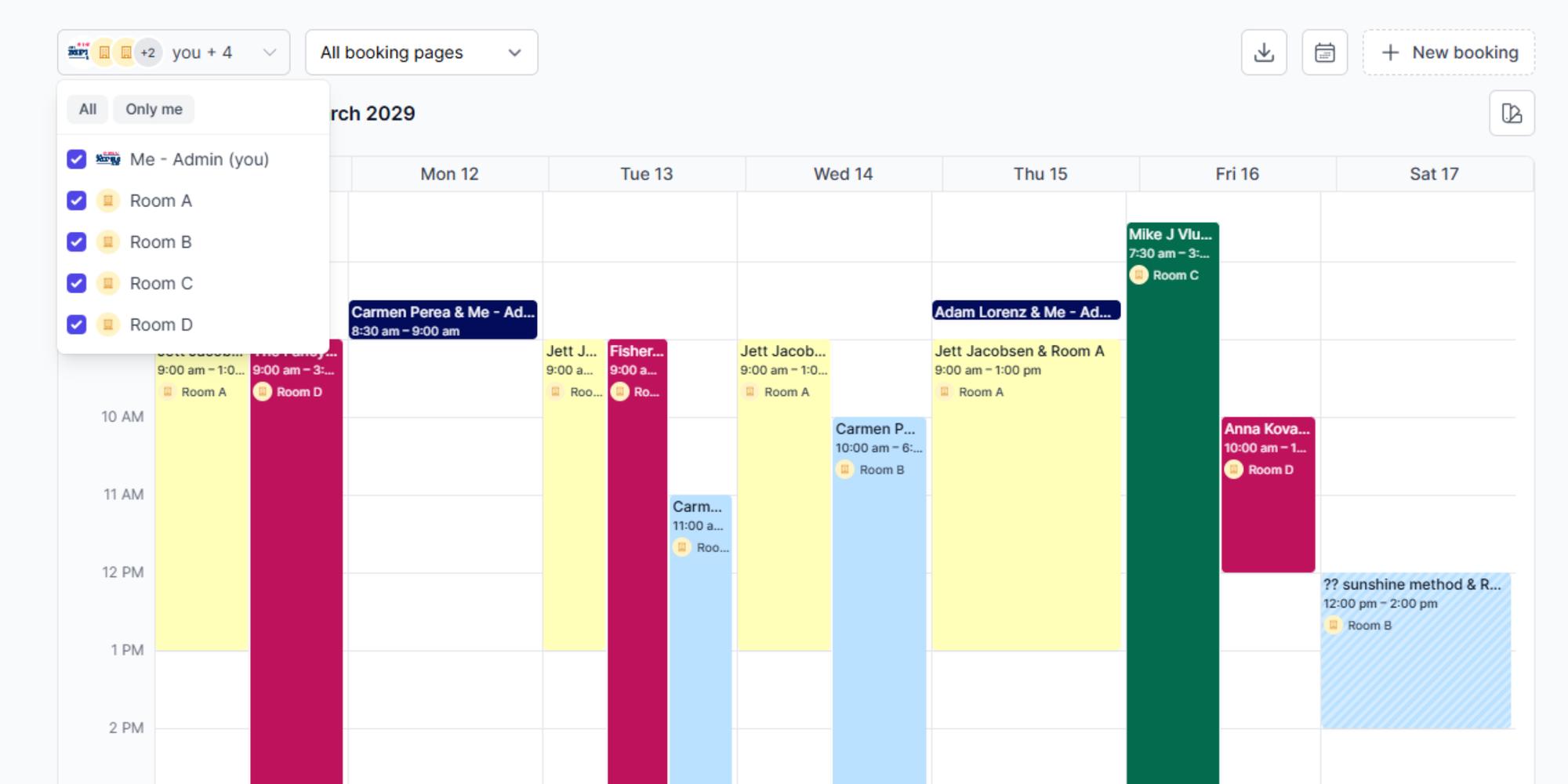 koalendar admin view room availability