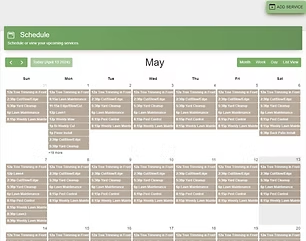 4) LawnManage Screenshot of lawn company schedule in the LawnManage software platform