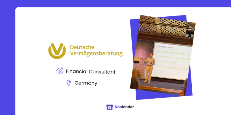 Financial consultant saved time by using koalendar scheduling tool