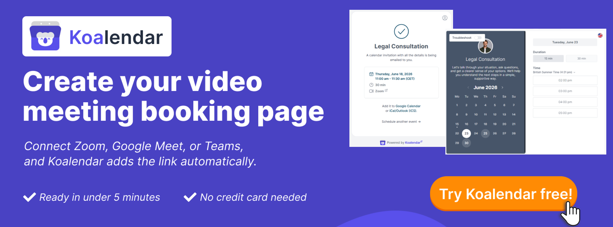 how to invite people to a zoom meeting using koalendar scheduling software