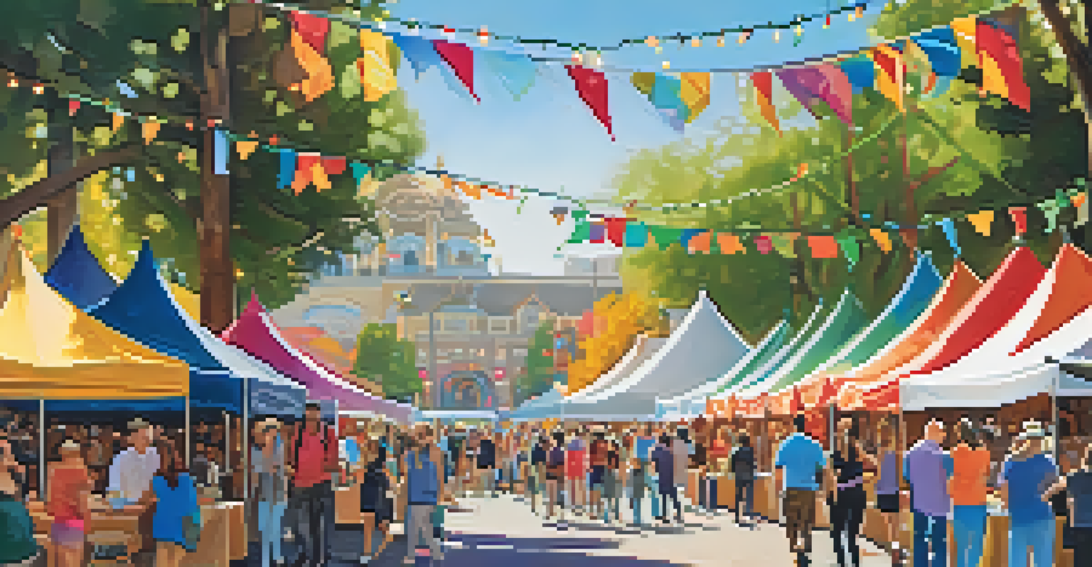 An arts festival in Redwood City with local artists, food stalls, and live performances.