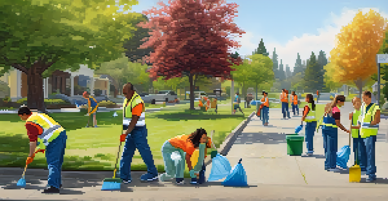 Volunteers cleaning up a neighborhood park in Redwood City, showcasing teamwork and community spirit.