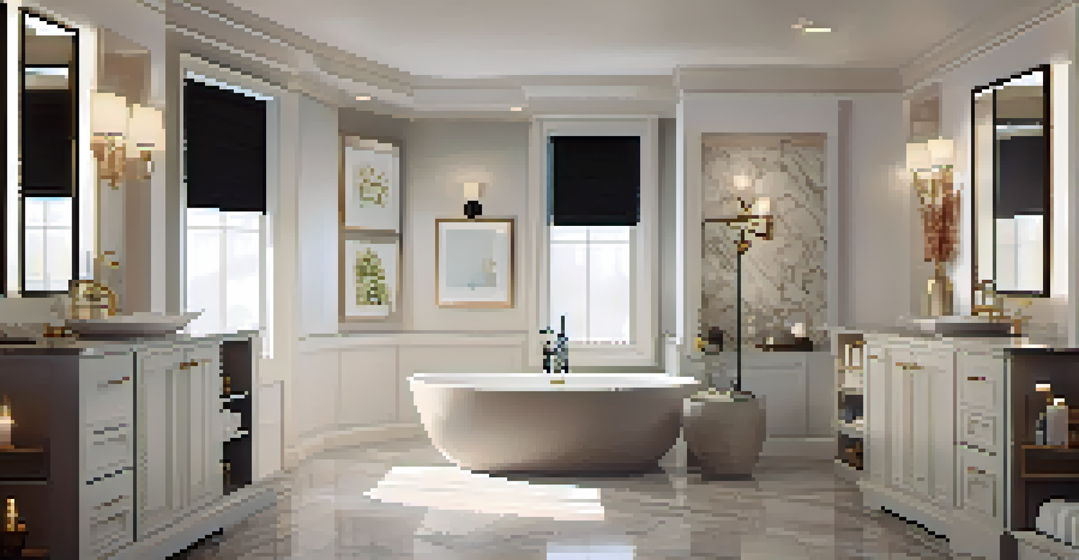 A beautifully renovated bathroom with a freestanding tub and marble tiles.