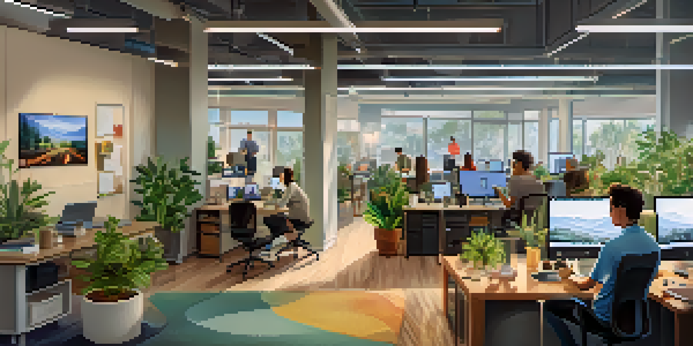 A vibrant scene of diverse employees engaged in video conferencing from their homes, representing remote work in the tech industry.