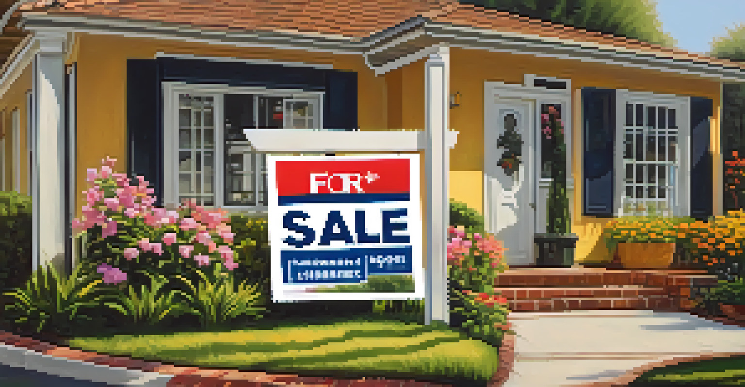 A close-up of a 'For Sale' sign in front of a charming home in Redwood City on a sunny day, surrounded by blooming flowers.