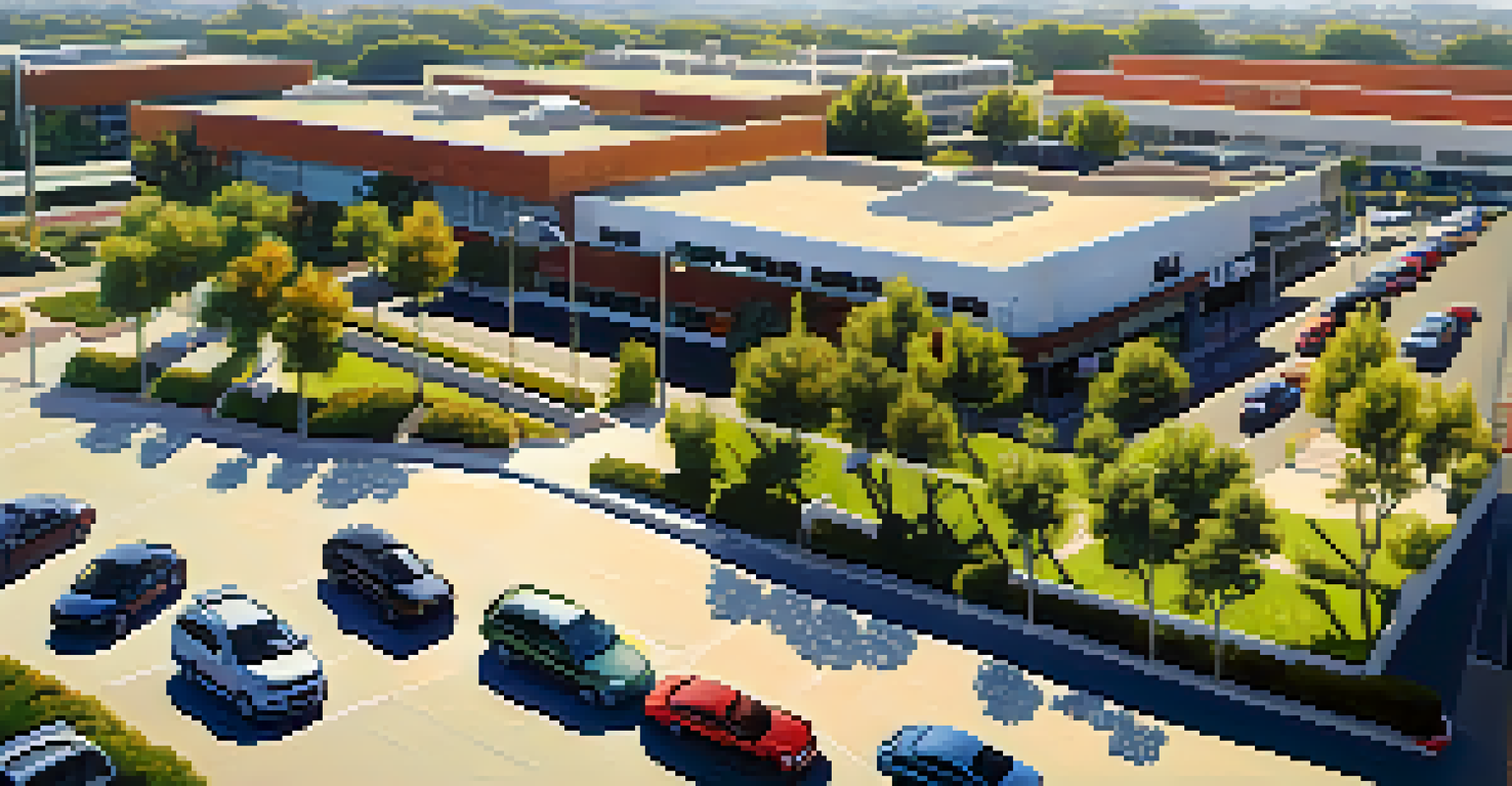 An aerial view of parking facilities in Redwood City, showing busy and underutilized spaces with greenery around.