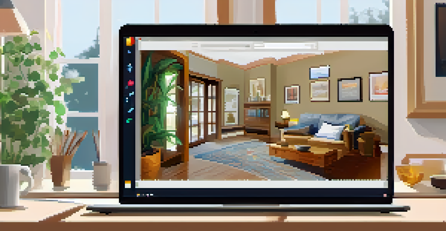 A laptop showing an online community forum in a cozy home setting with a cup of coffee beside it.