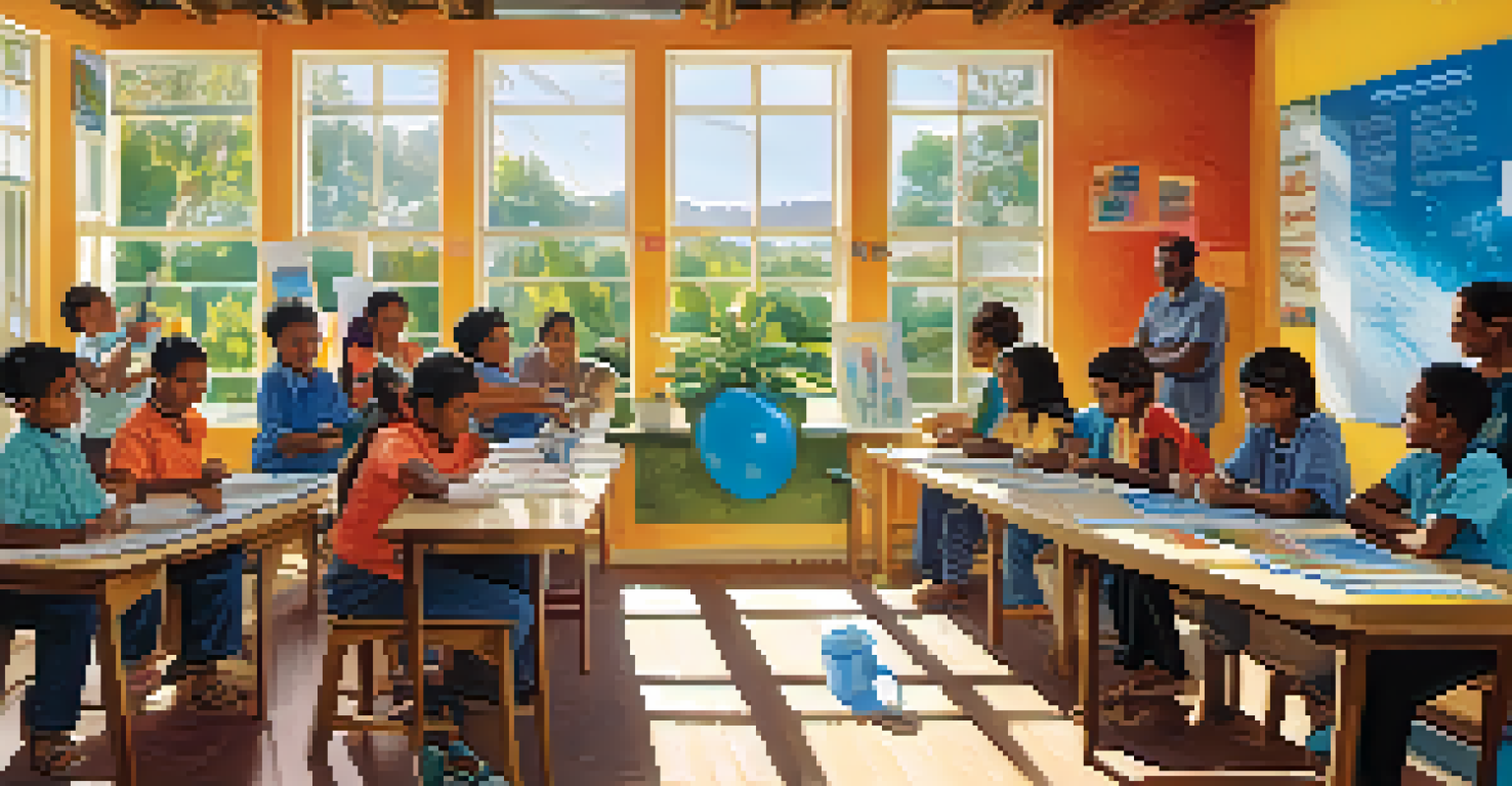 Participants attending a workshop on water conservation, learning about rainwater harvesting techniques.