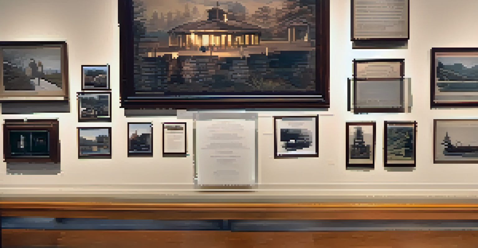 A close-up of a historical artifact in a museum, with visitors exploring and informative plaques in soft focus.