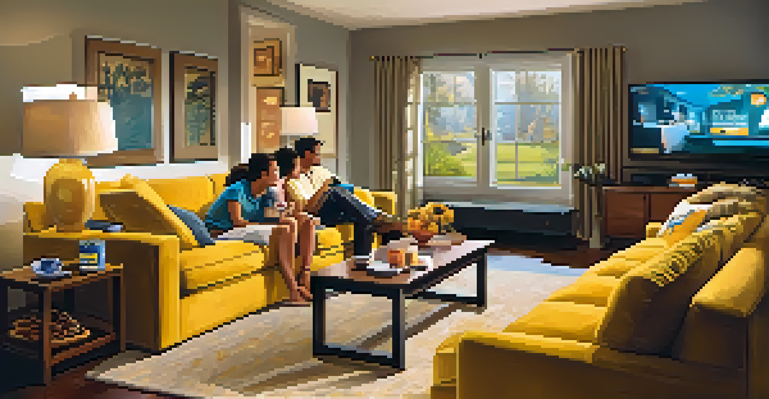 A family enjoying time together in a cozy living room, with a TiVo device and a paused TV show on the screen.
