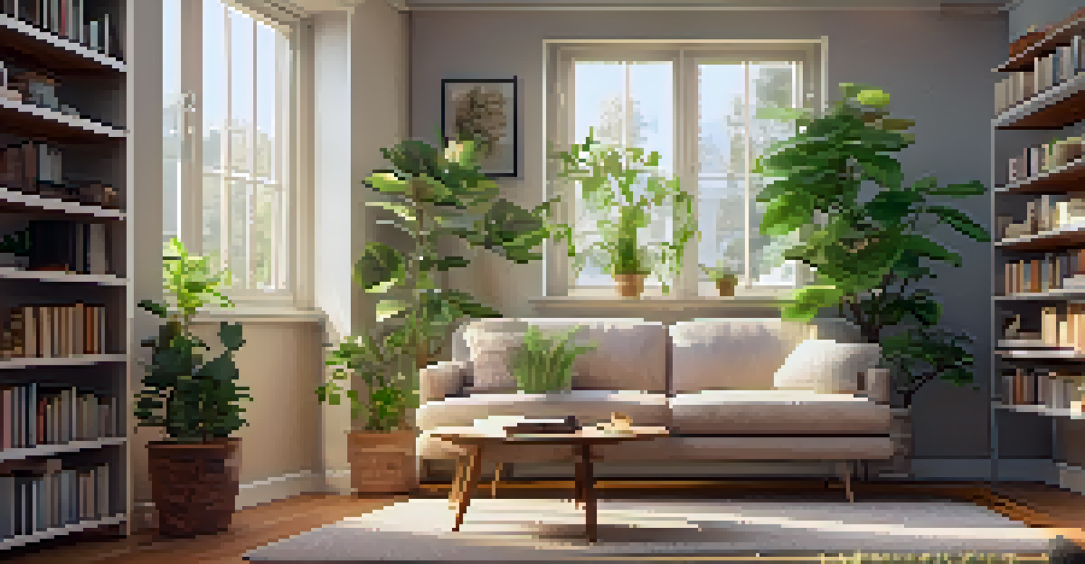 A cozy therapy room with a comfortable couch, soft lighting, and calming decor, designed for mental health support.