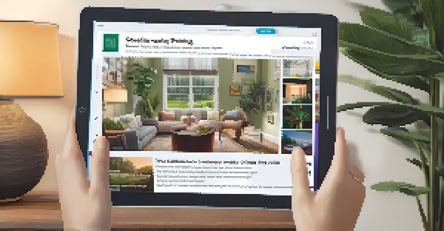 A person reading a digital community newsletter on a tablet in a cozy living room, with highlights of local events and polls visible.