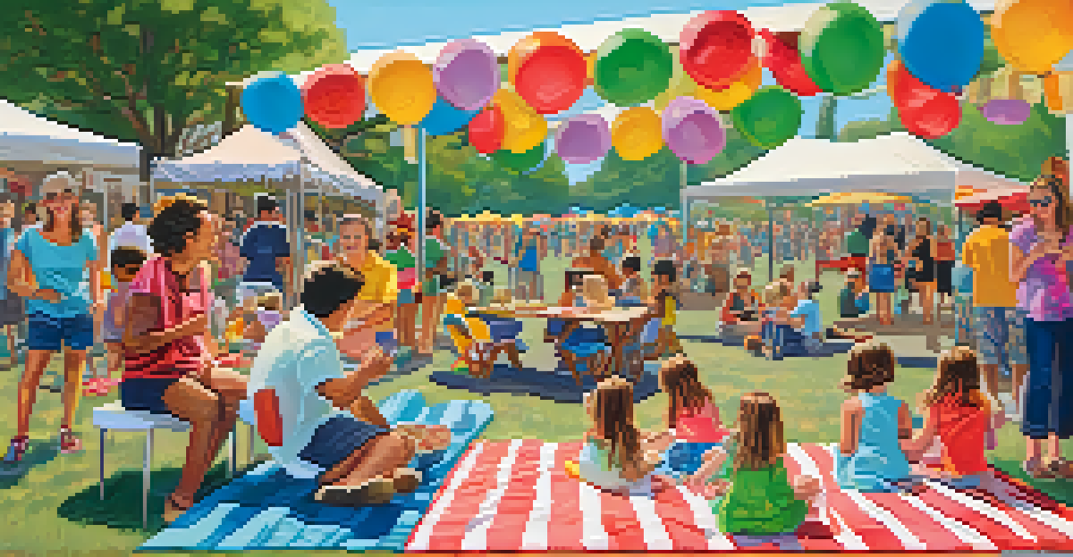 Families enjoying activities at a music festival, with children getting face paint and parents relaxing on blankets, creating a joyful atmosphere.