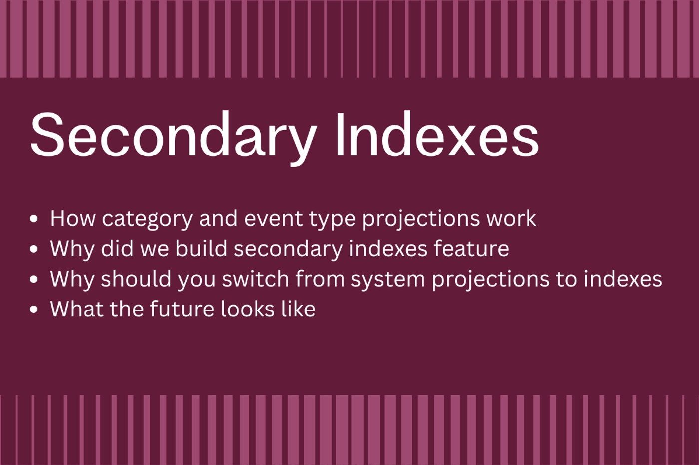 Cover for Secondary Indexes in KurrentDB: Default Indexes
