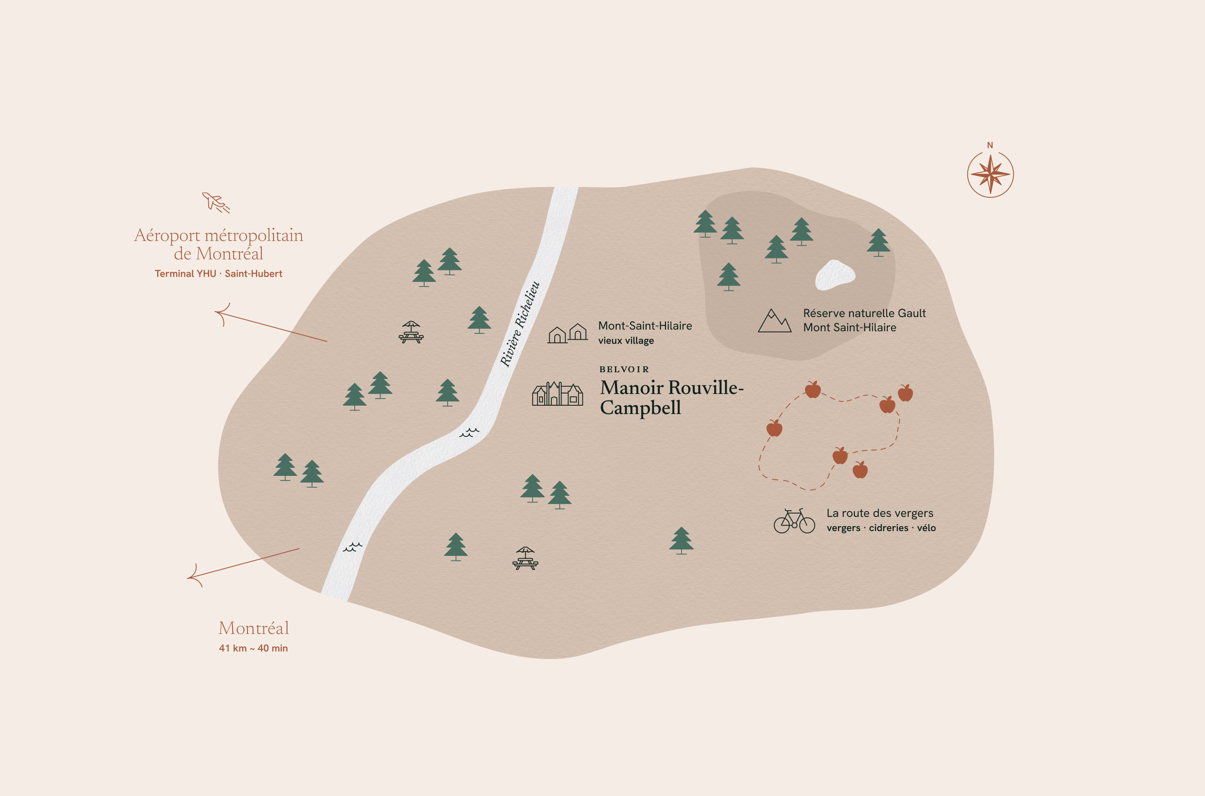 Carte vers le Manoir Rouville-Campbell