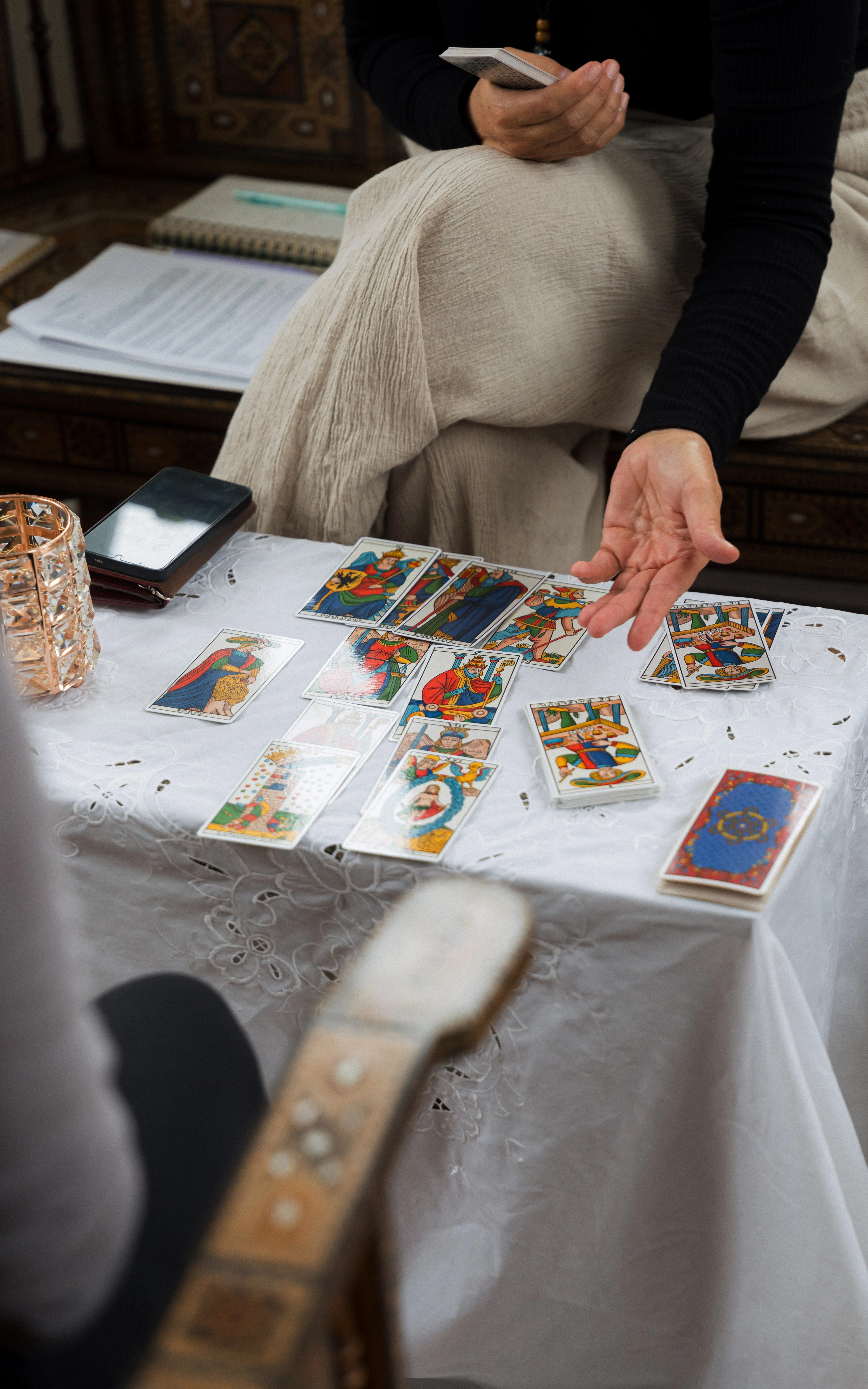 drawing tarot cards