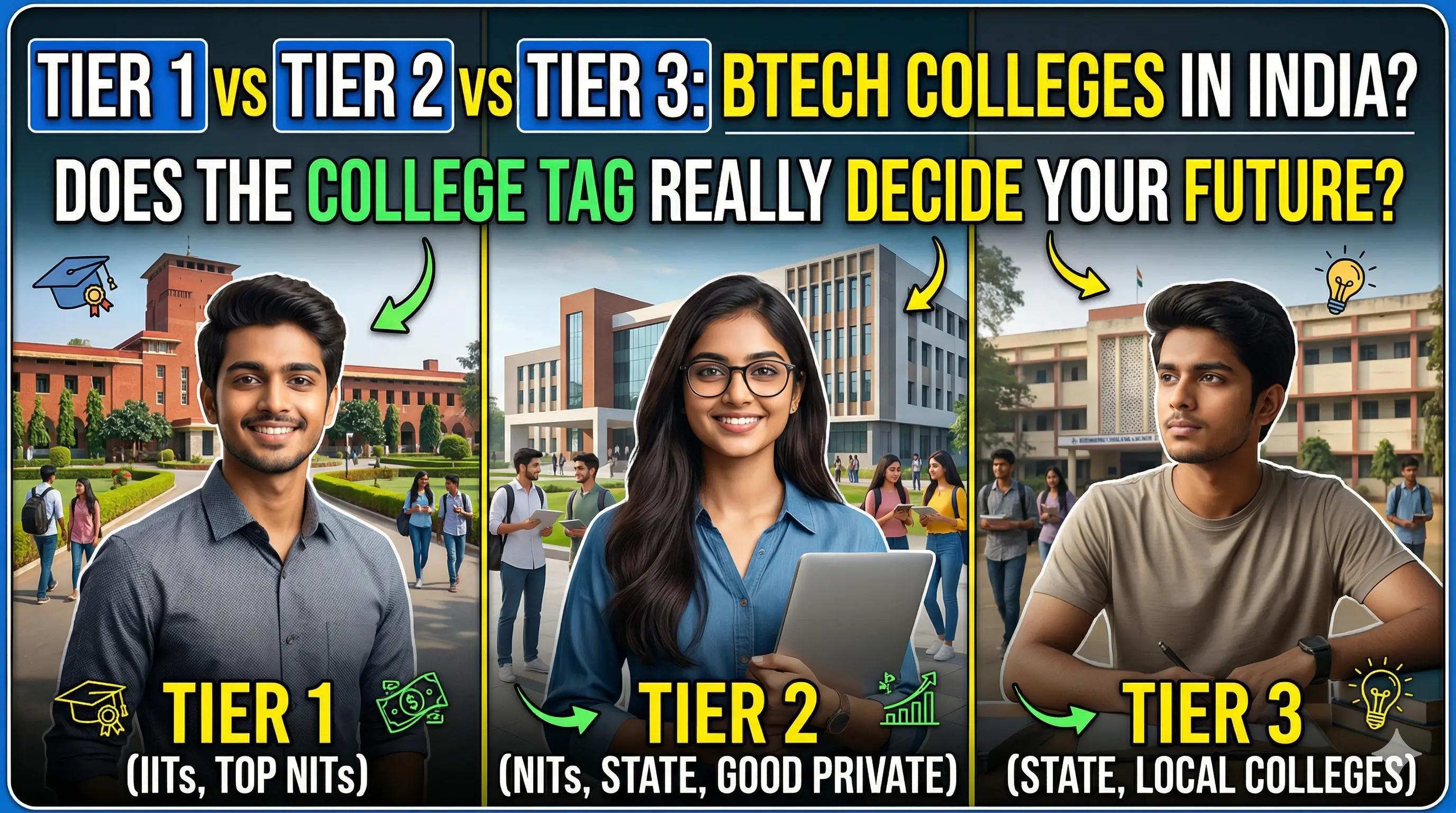 Tier 1 vs Tier 2 vs Tier 3 Colleges for BTech: Does Your College Tag Really Decide Your Future?