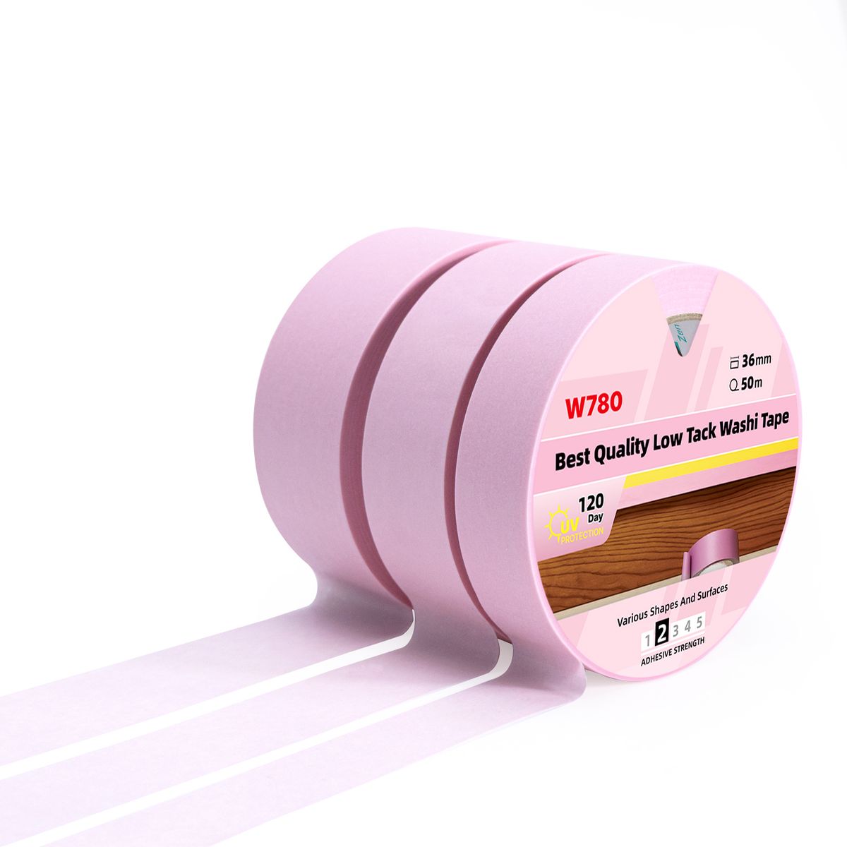 Pink Rice Paper Washi Masking Tape - product photo