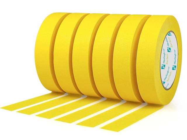 120°C Yellow Crepe Paper Washi Masking Tape - product photo