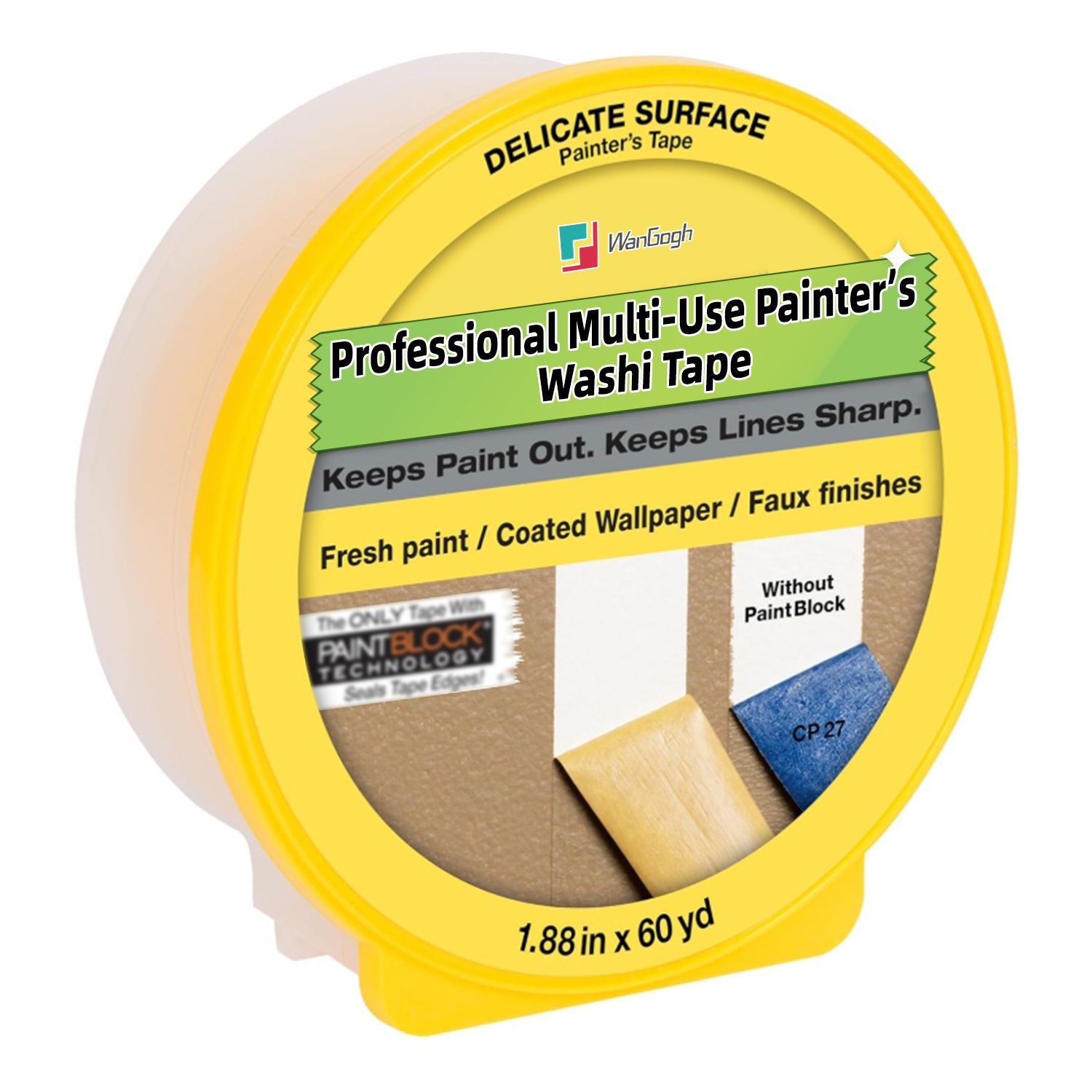 Yellow Rice Paper Washi Masking Tape - product photo