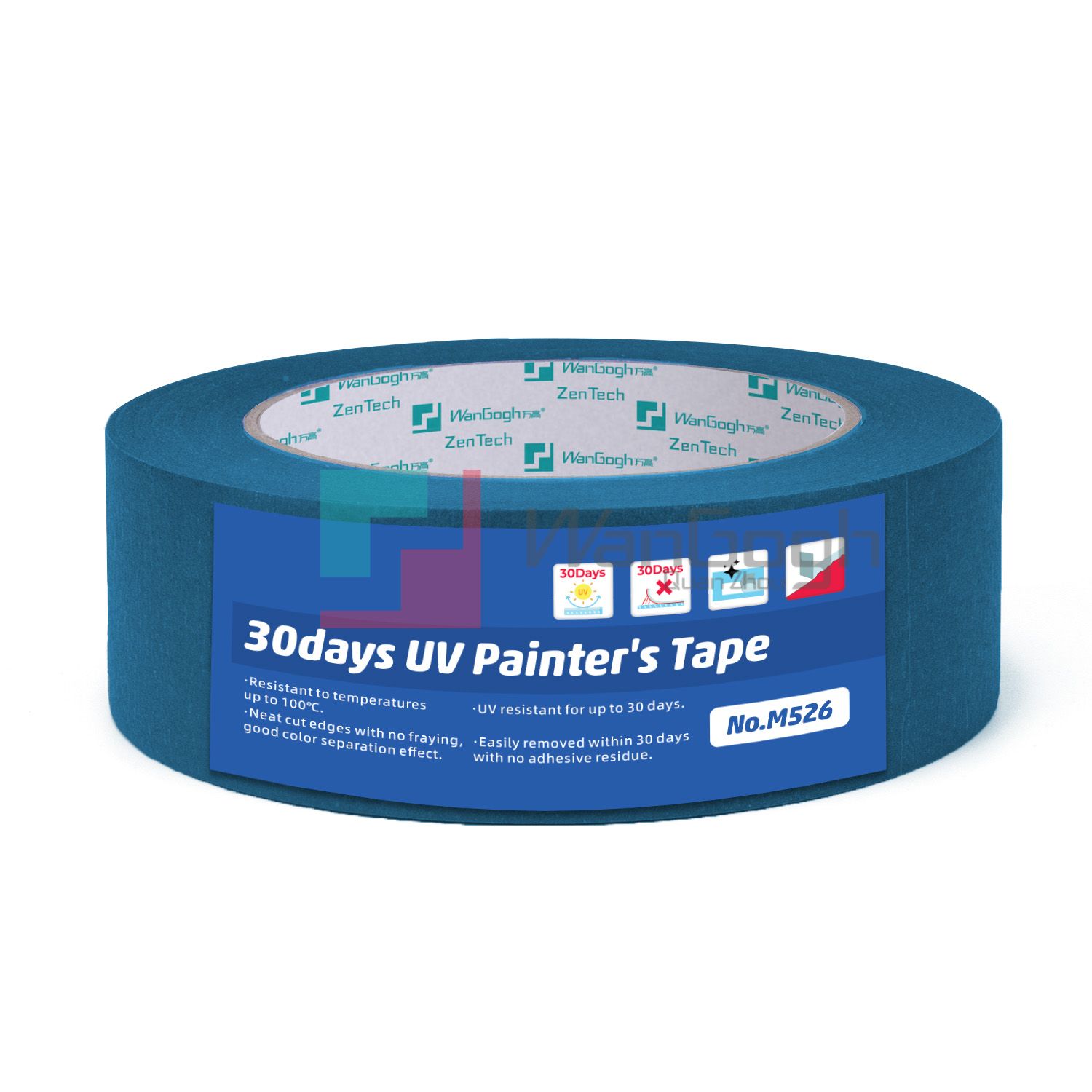 Blue Crepe Paper Washi Masking Tape - product photo