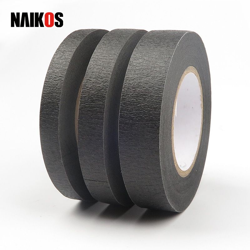 Black Crepe Paper Washi Masking Tape - product photo