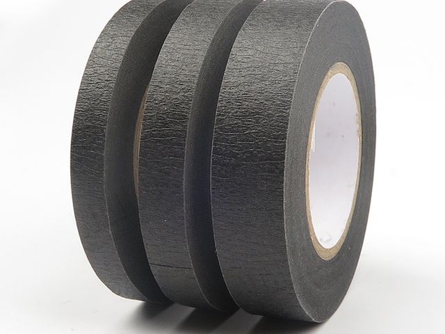 Black Crepe Paper Washi Masking Tape - product photo