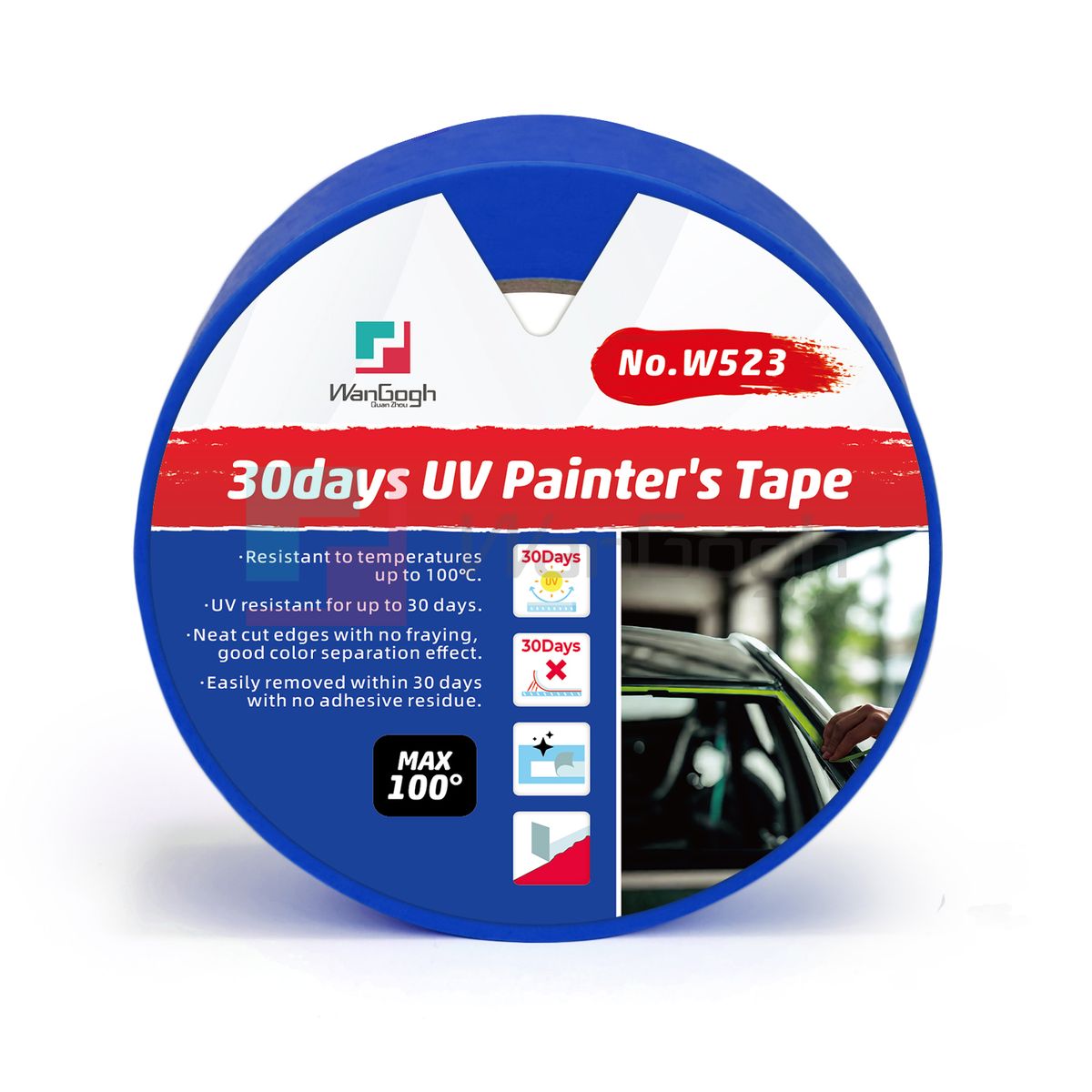 120°C Blue Rice Paper Washi Masking Tape - product photo
