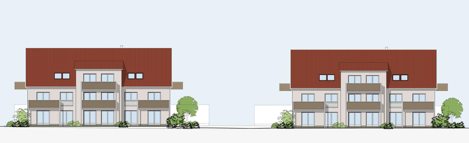 Ansichtszeichnung des GrünQuartiers in Wassertrüdingen aus den Projektunterlagen.