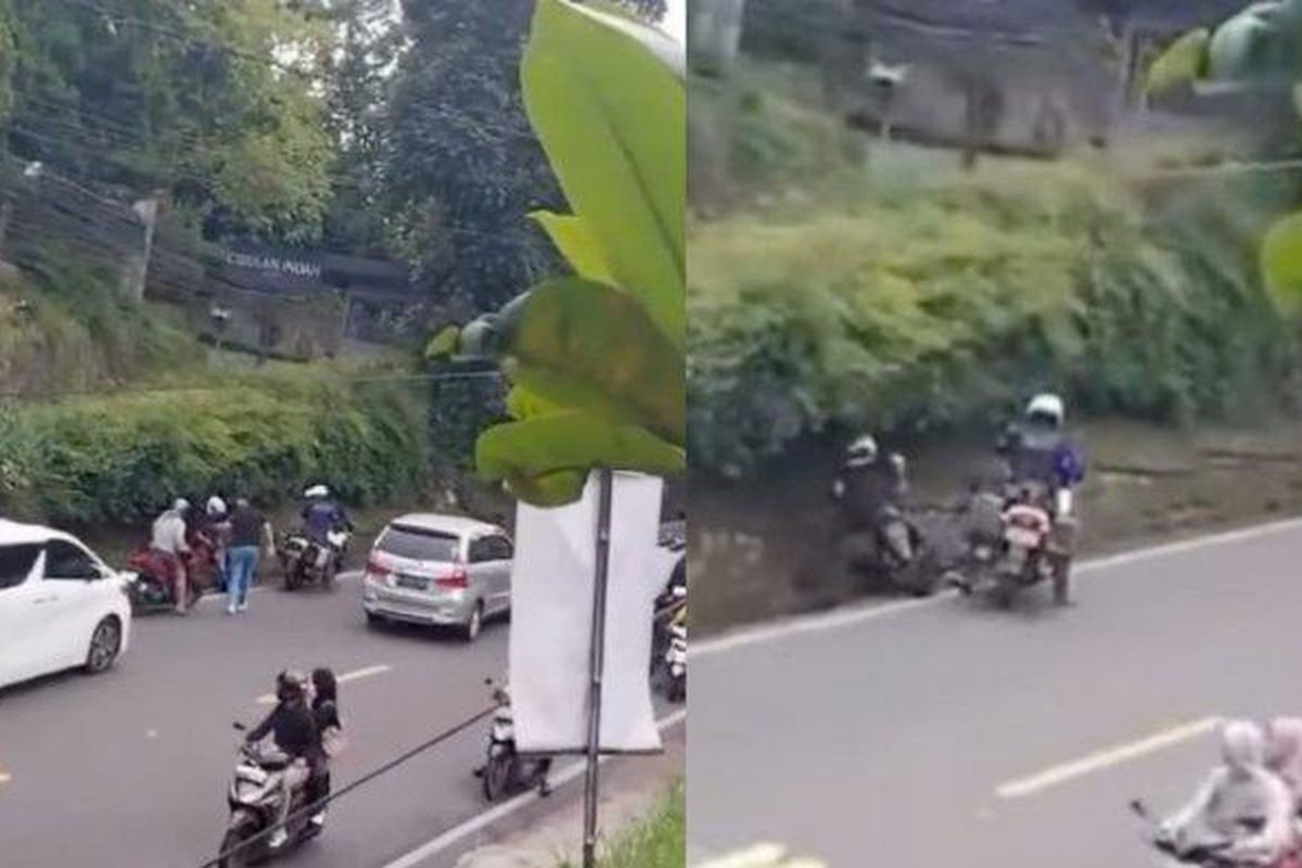 "Viral Video: Petugas Patwal Tendang Pengendara Motor di Puncak Bogor"