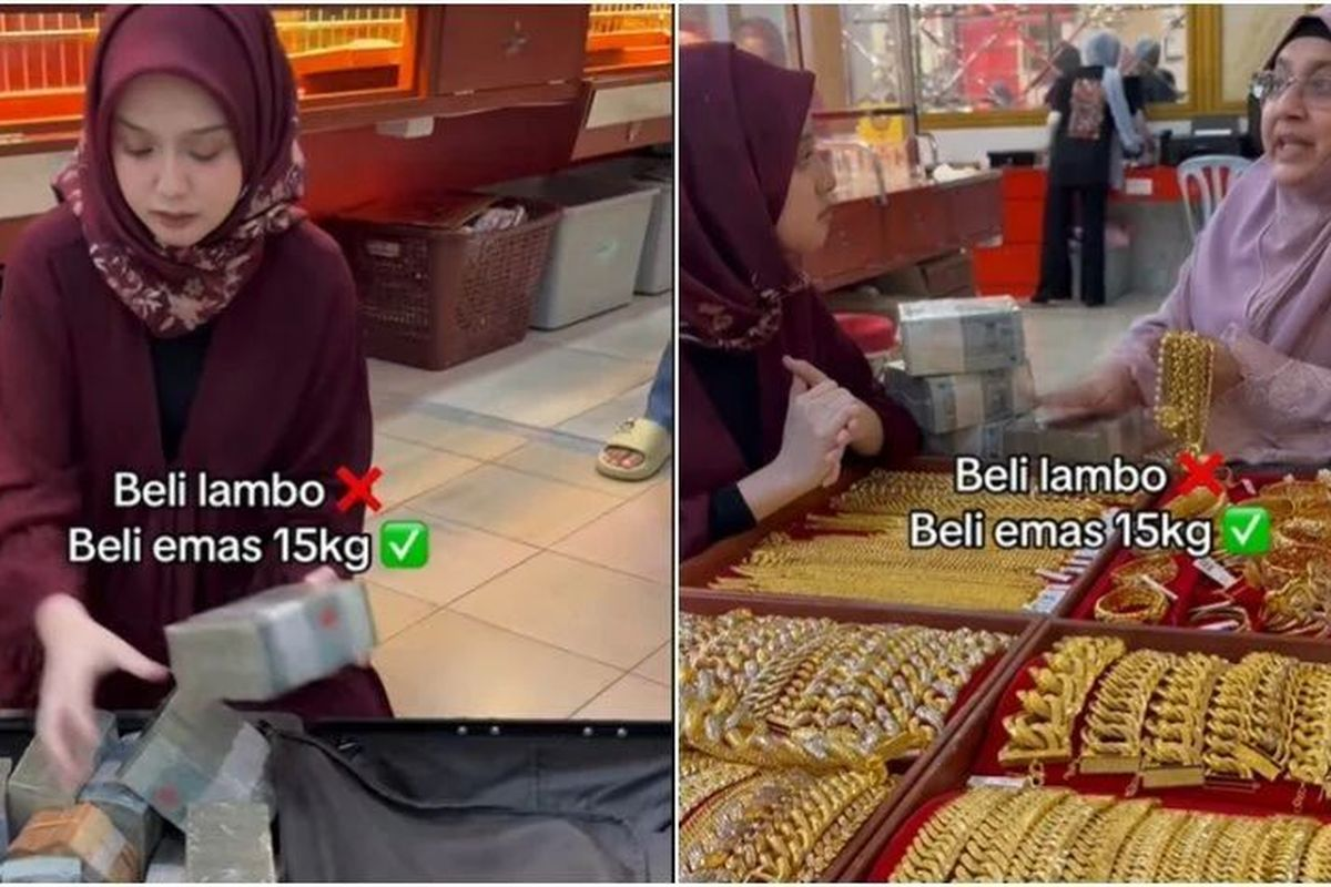 "Viral: Wanita Beli 15 Kg Emas Tunai, Tuai Kritik di Media Sosial"