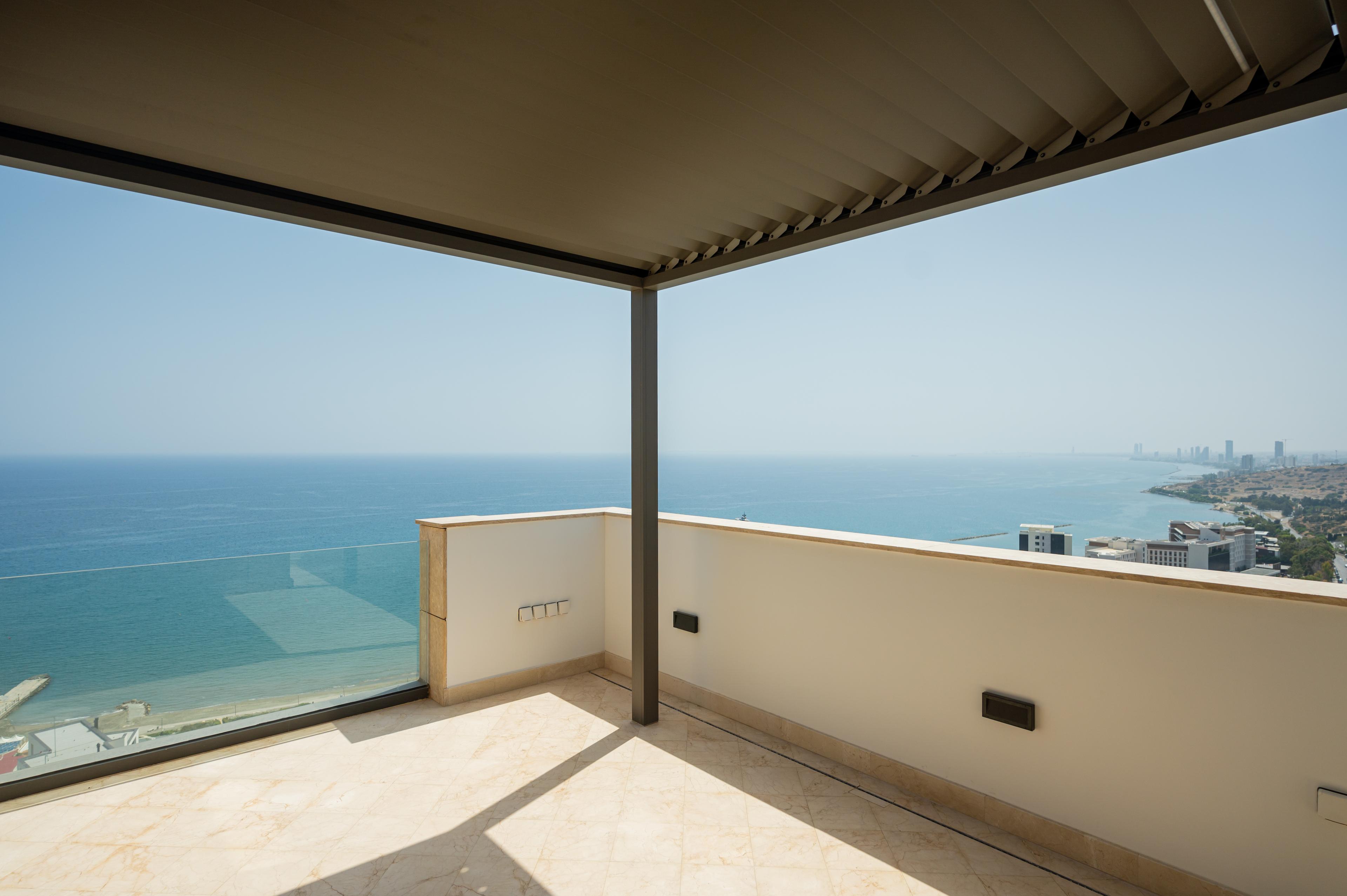 Apartment terrace with panoramic sea view – first sea line property, Cyprus 2025