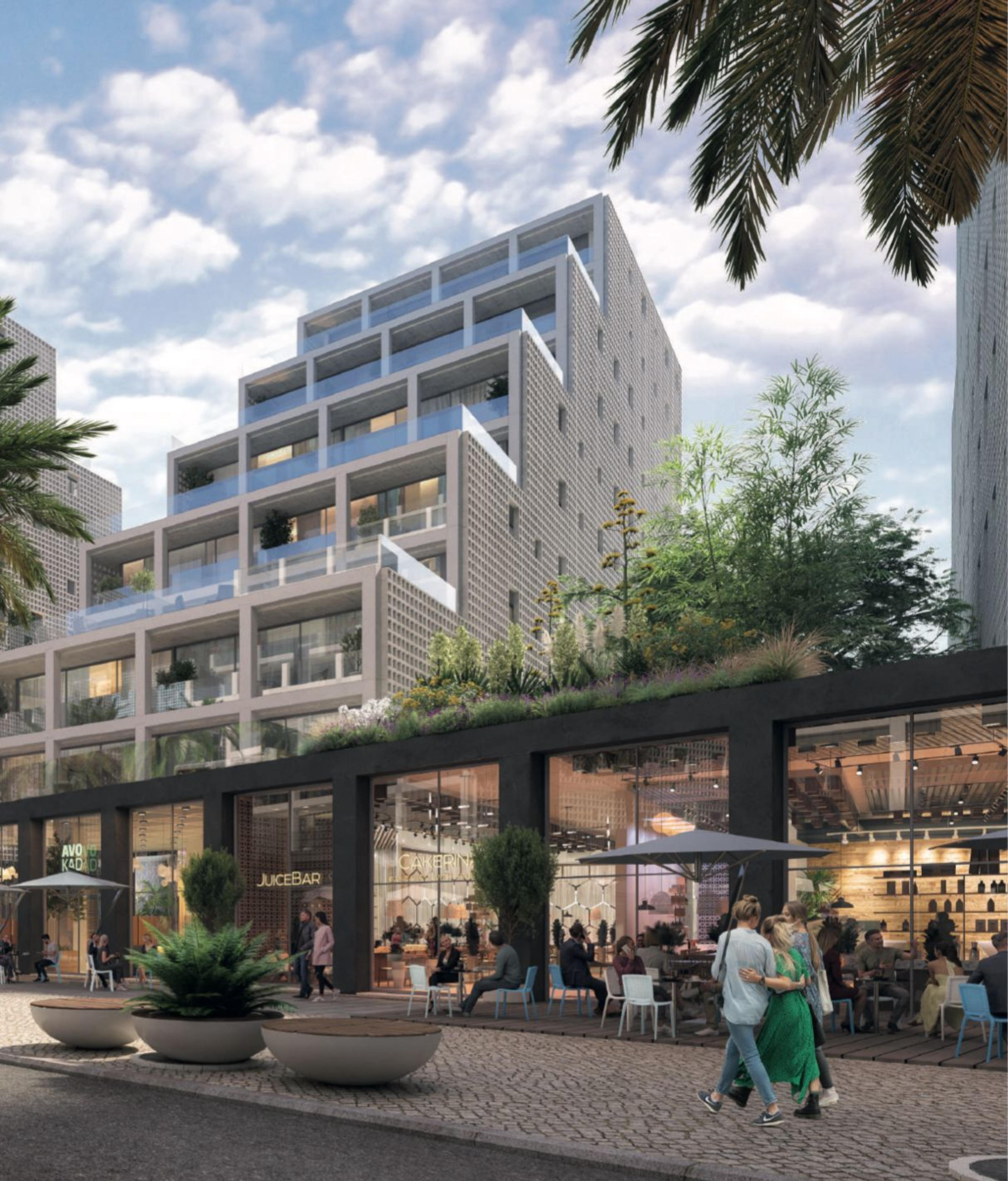 Apartamentos de luxo em Tirana com lojas - modernos apartamentos à venda no centro com restaurantes e cafés