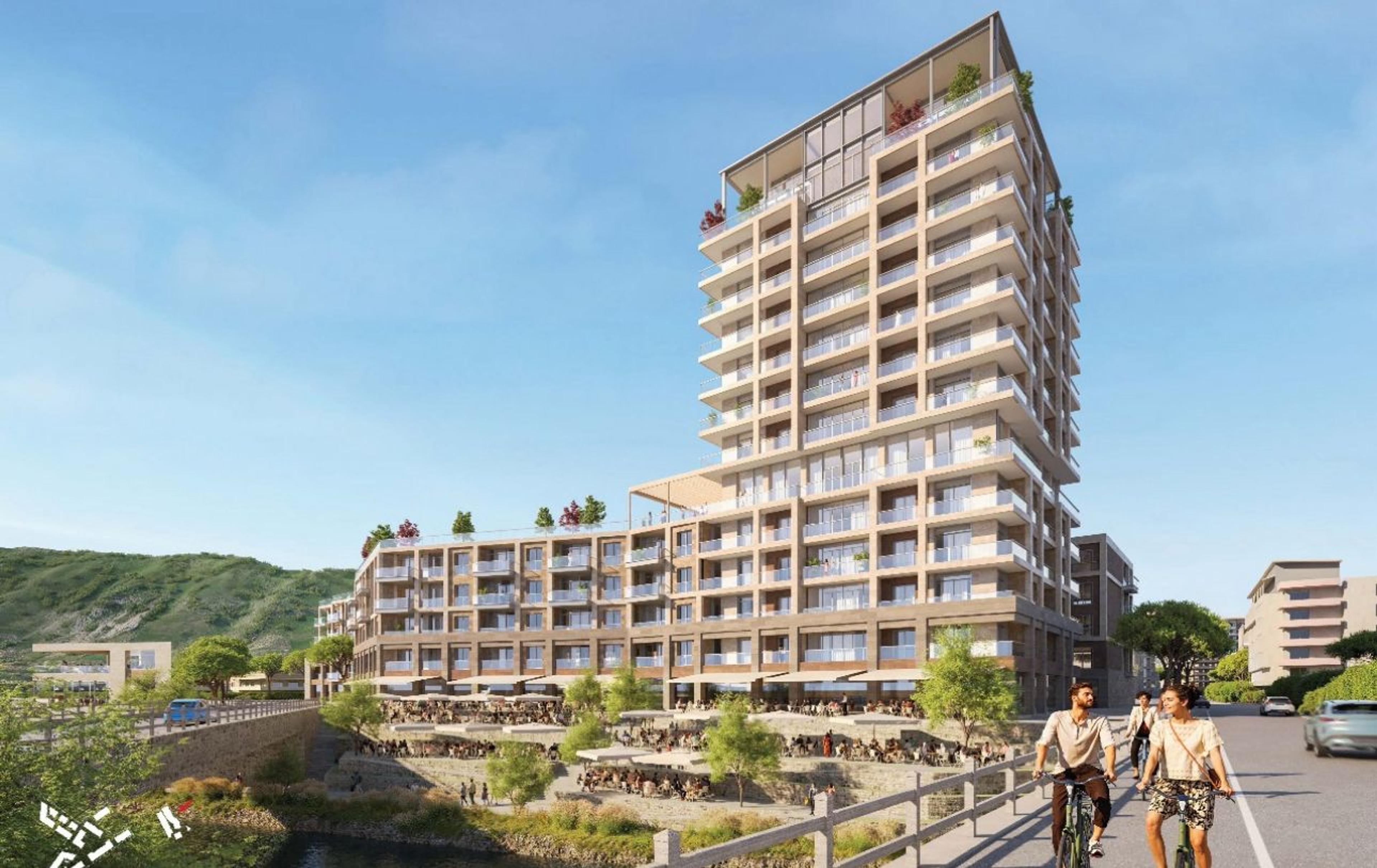 Edifício de apartamentos moderno em Tirana - novos apartamentos à venda com terraços e varandas, imóveis de luxo na Albânia 2025