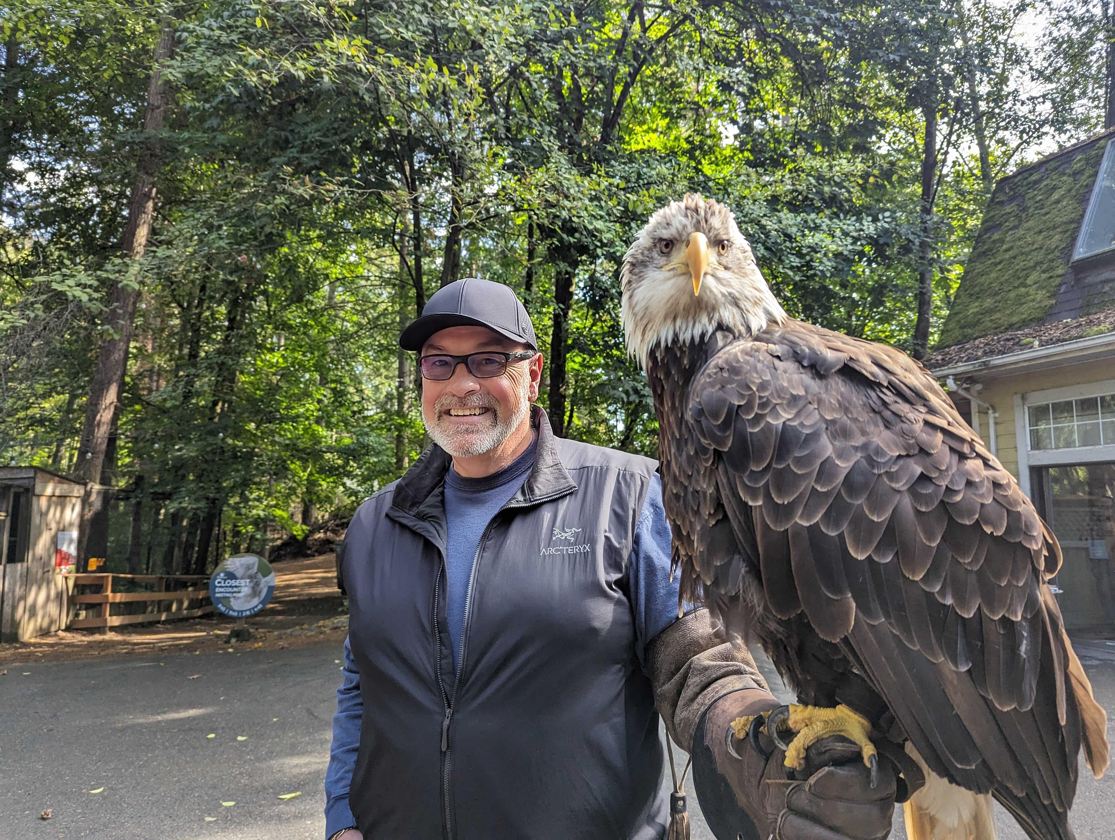 Man with eagle on his glove