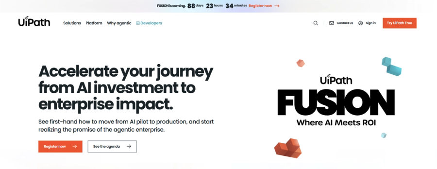 UiPath homepage - Accelerate your journey from AI investment to enterprise impact